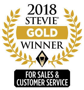 2018 Stevie award in Gold for Sales and customer service