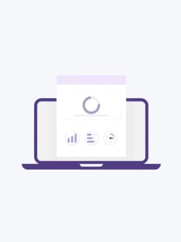 Illustration of Core Web Vitals dashboard in purple outline