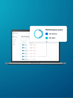 performance platform on laptop with callout for performance increase stat