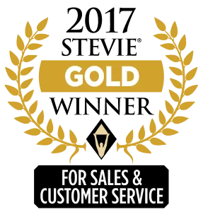 2017 Stevie award in Gold for Sales and customer service