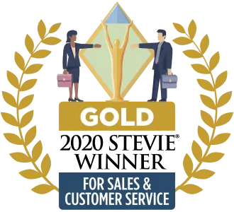 2020 Stevie award in Gold for Sales and customer service