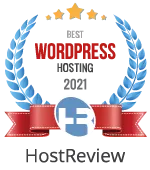 best WordPress hosting award from HostReview in 2021