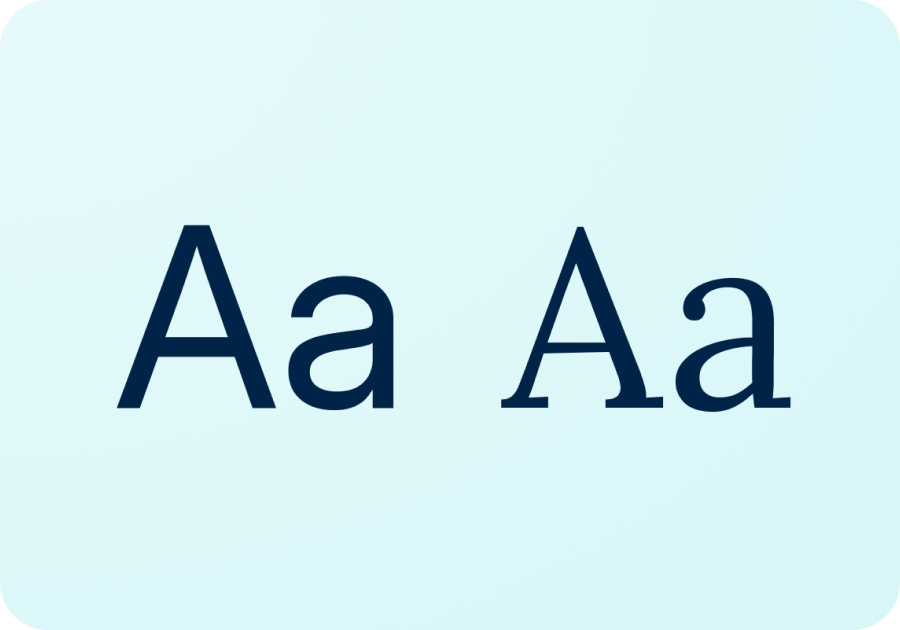 typography showing serif and sans serif fonts