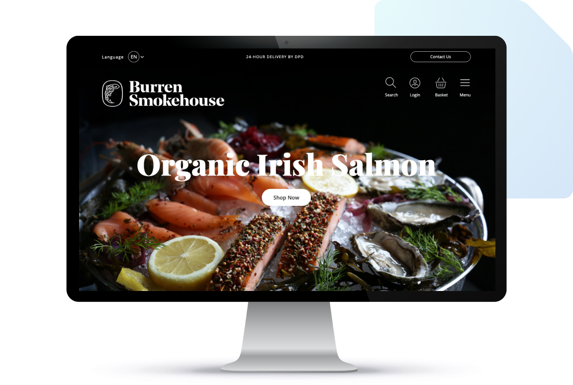 Desktop displaying the Burren Smokehouse website