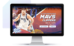 Screenshot of the Mavericks website displayed in a computer monitor