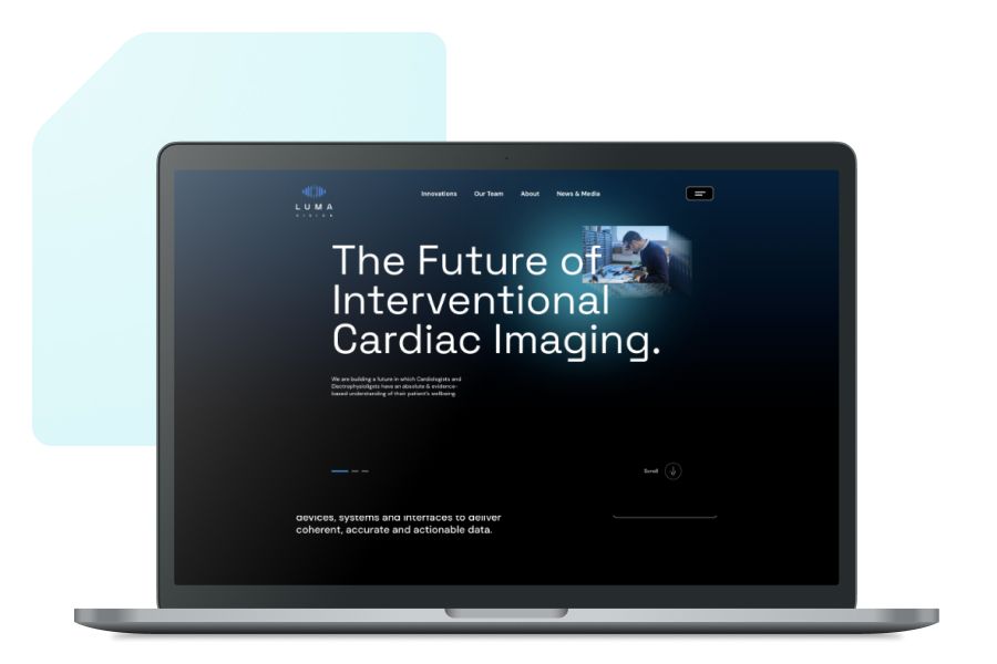 Laptop displaying the Lumavision Website