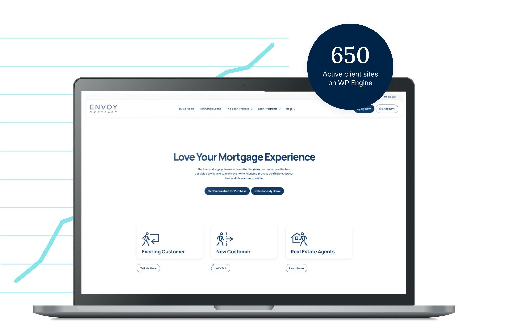laptop image showing envoy mortgage website