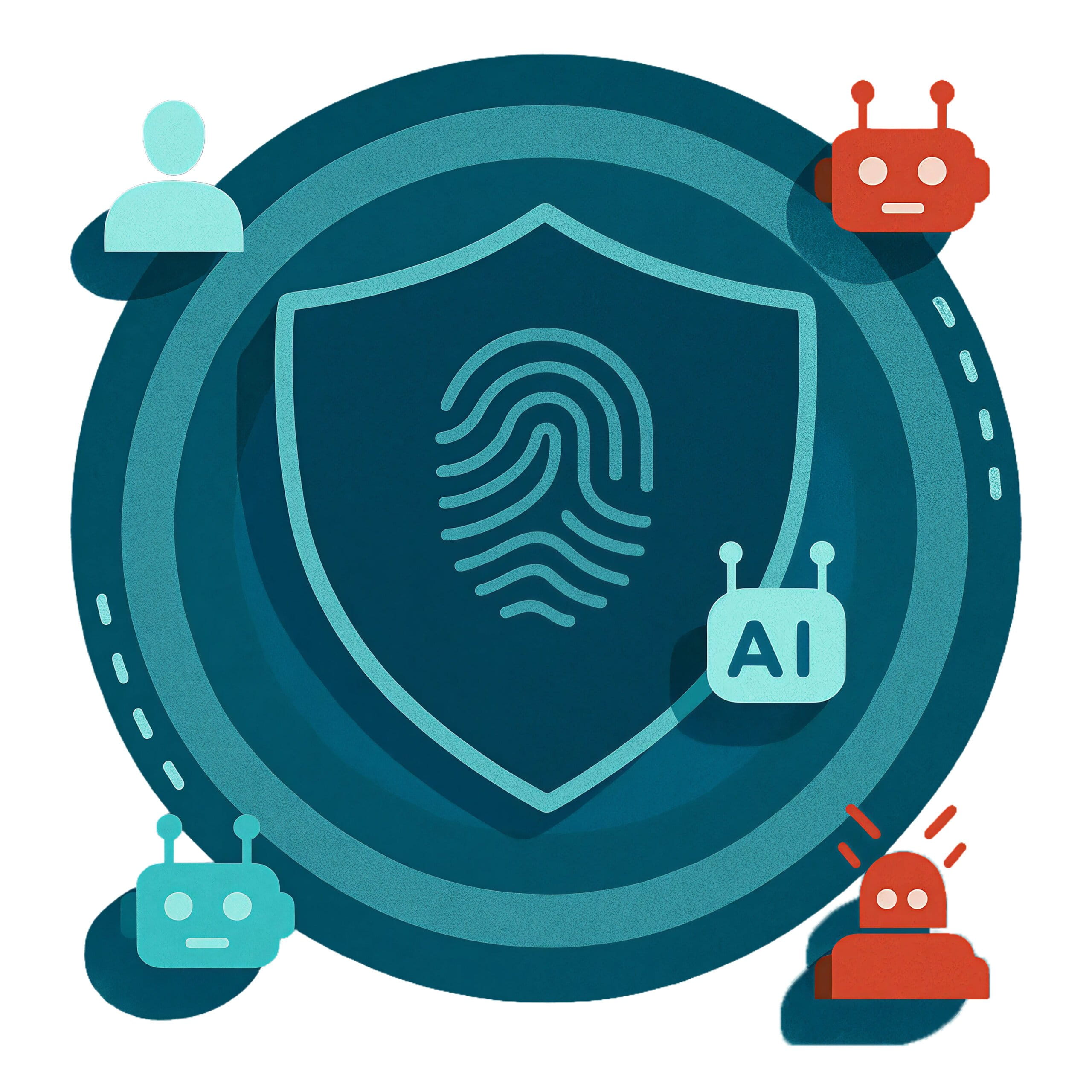 Illustration depicting protection and security from bots