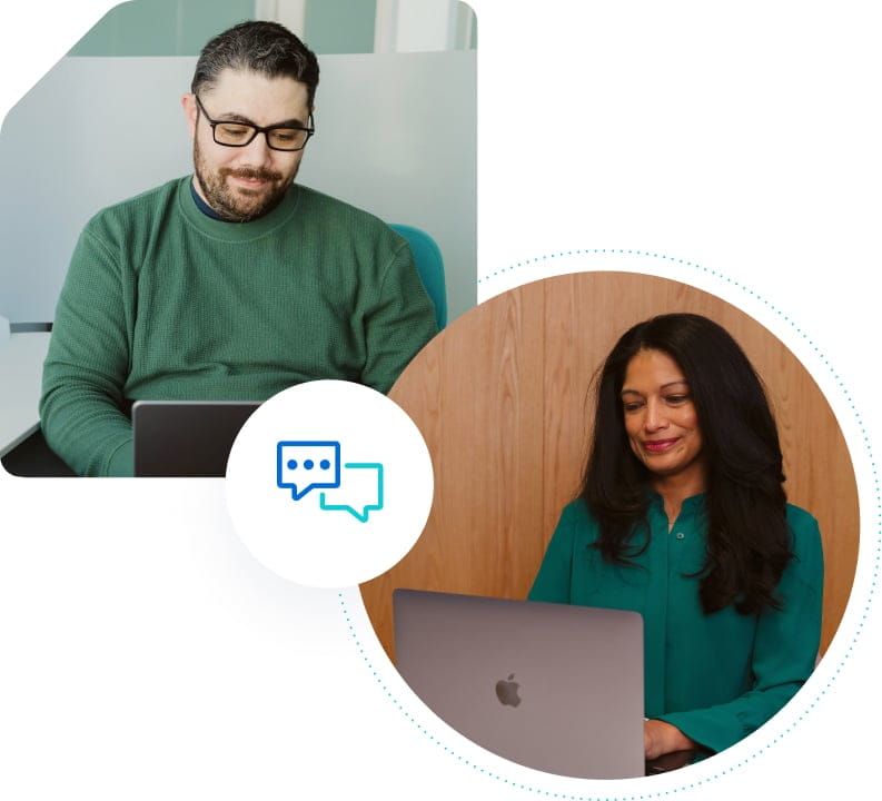 Graphic depicting a Genesis user accessing their Genesis support advisior