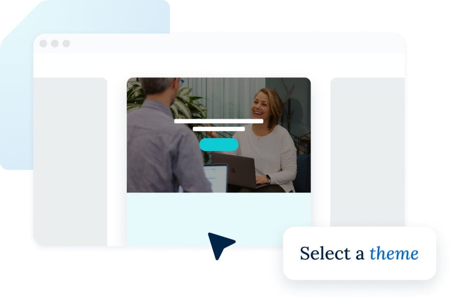 Illustration depicting a user selecting the Studio press theme