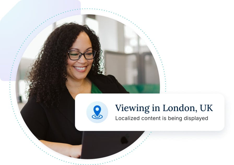 Graphic depicting localized content displayed in the UK