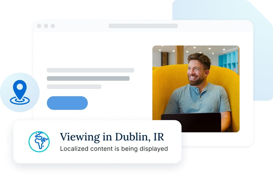Graphic using UI elements to depict localized content
