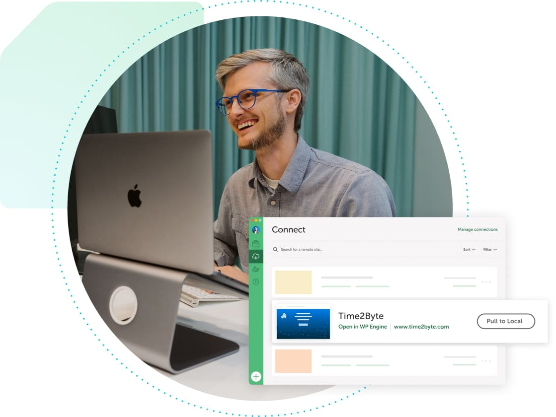 Graphic depicting a user accessing their Local dashboard