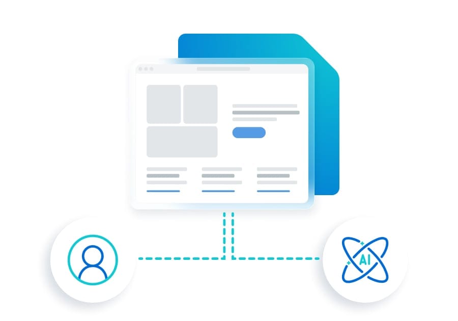 Illustration depicting a website being made for both AI and human users