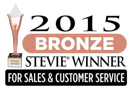 2015 Stevie award in Bronze for Sales and customer service