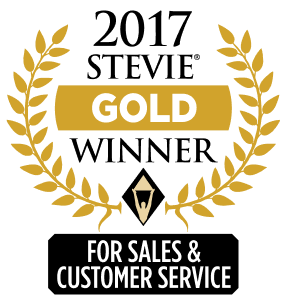 2017 Stevie award in Gold for Sales and customer service