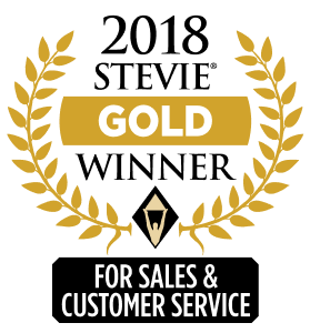 2018 Stevie award in Gold for Sales and customer service