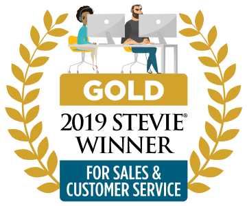 2019 Stevie award in Gold for Sales and customer service