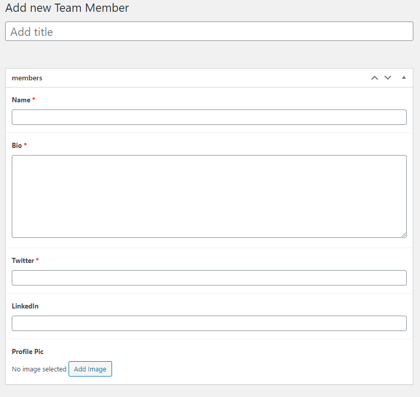 Add new team member UI