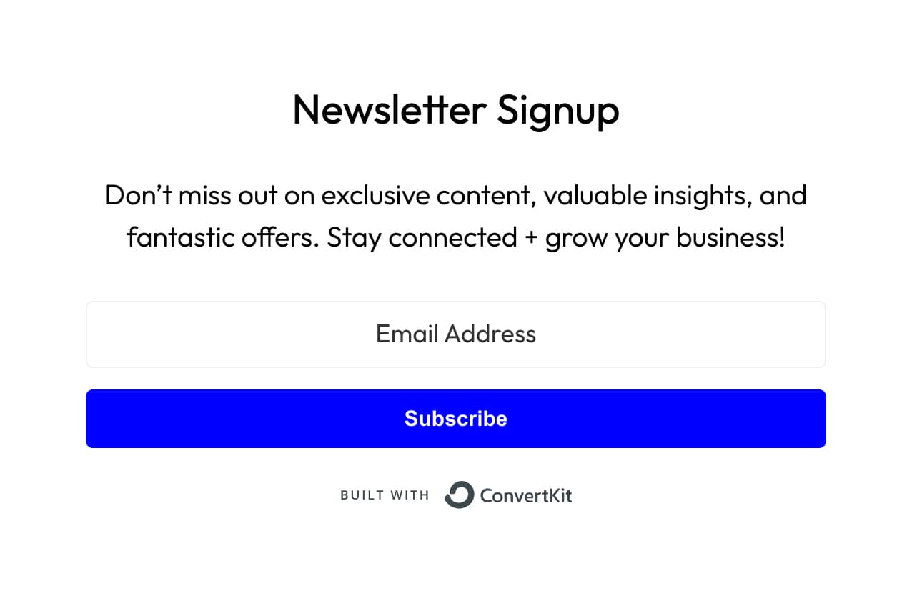 Newsletter Signup Pattern for Frost WordPress Theme
