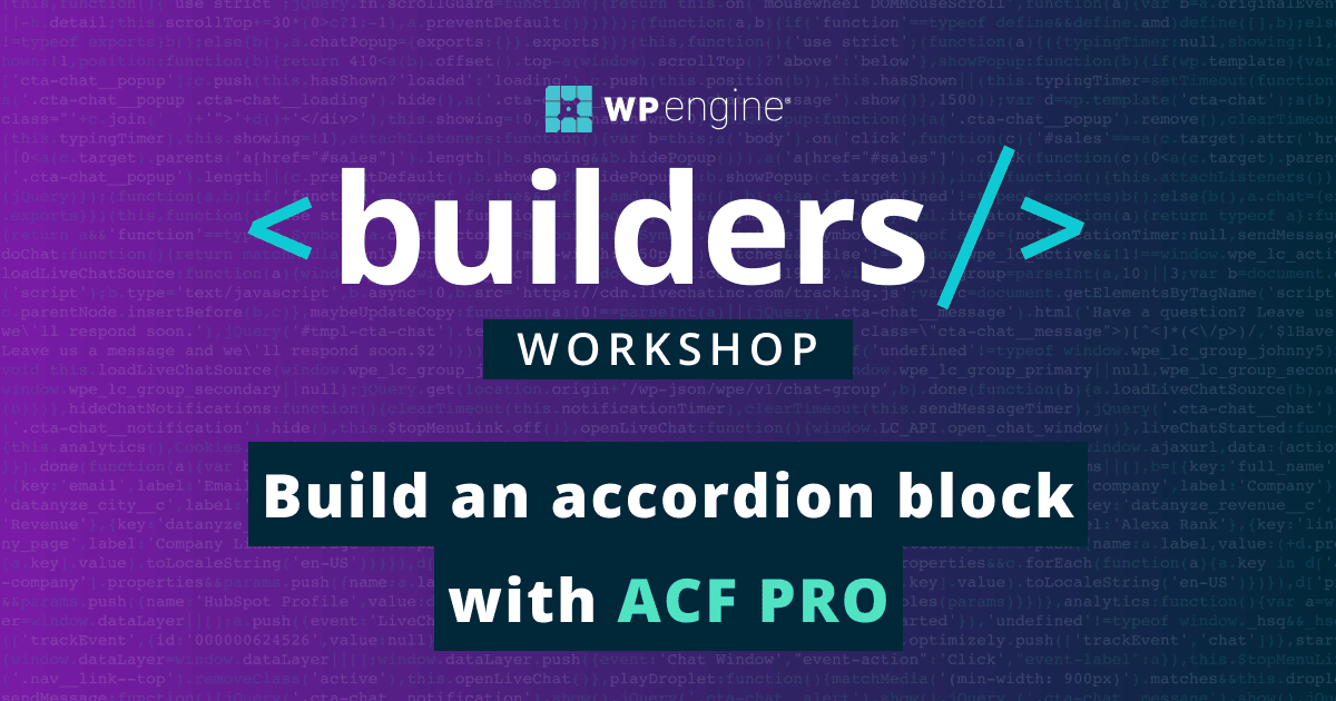 Builders Workshop – Build An Accordion Block With Acf Pro - Builders