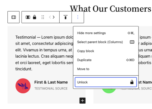 Block locking is available to all users.