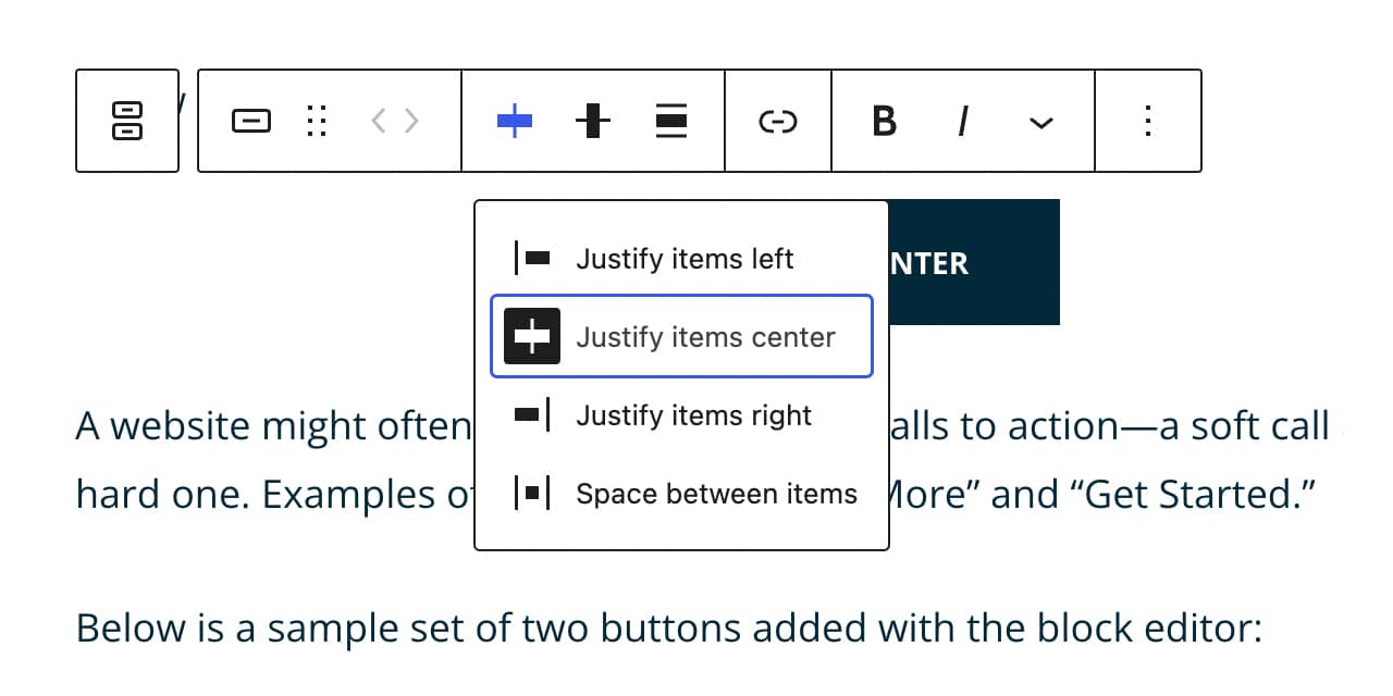 Center a Button with the WordPress Editor - Builders