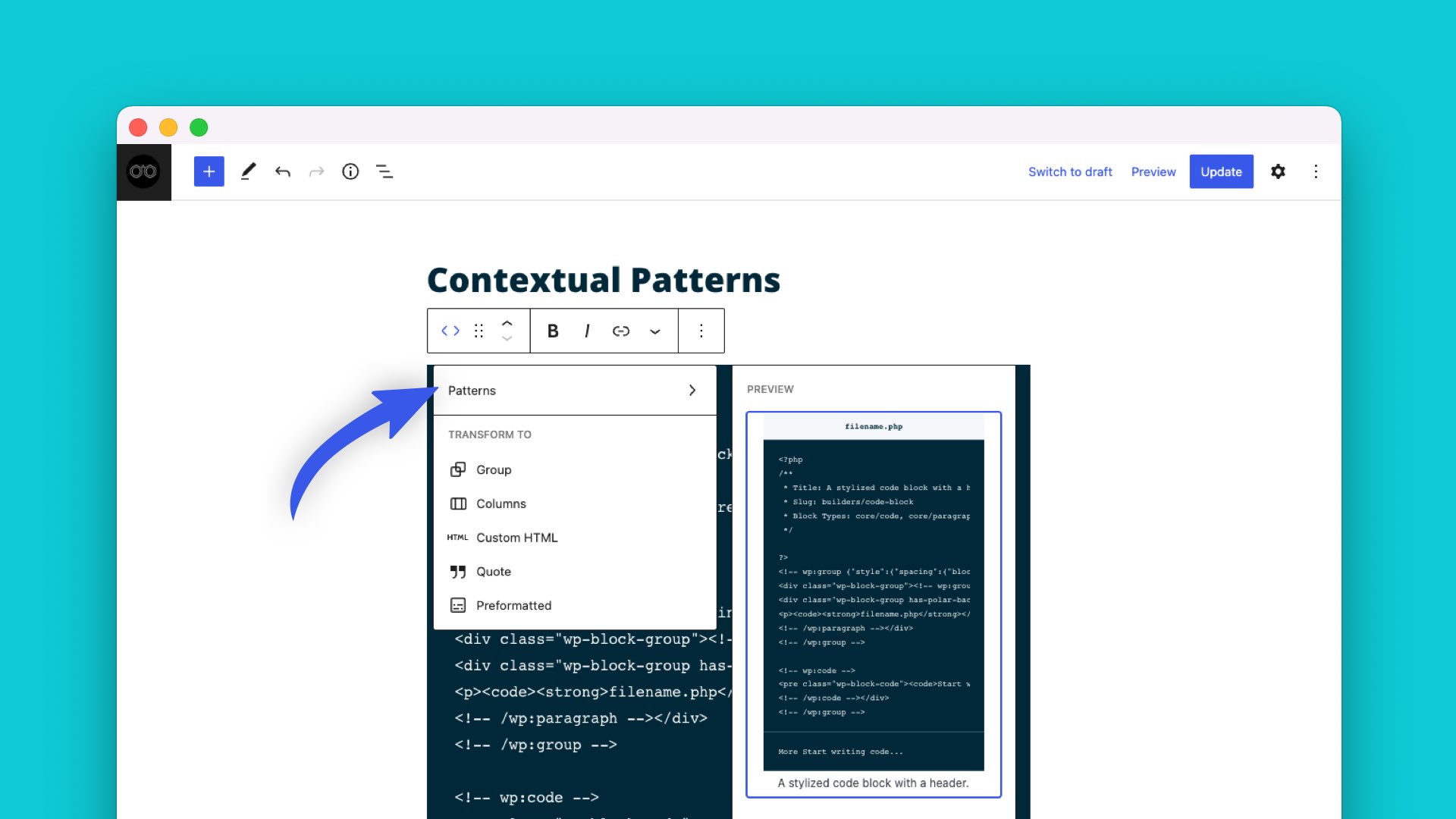 What are Contextual Patterns in WordPress?