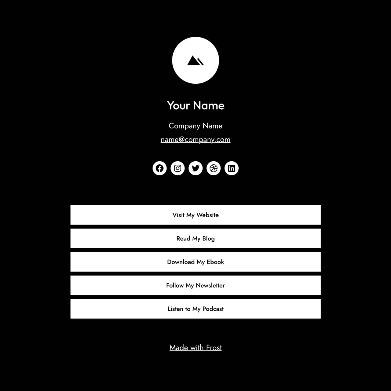 Link Page - Frost WordPress Theme