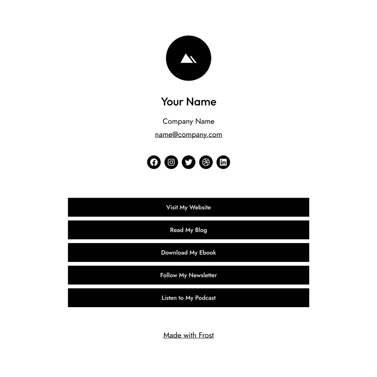 Link Page - Frost WordPress Theme