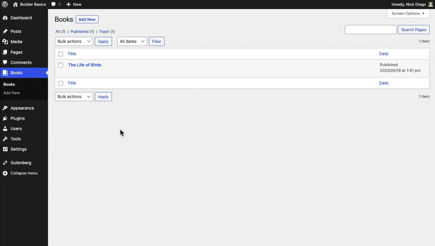 Define Page Creation patterns for specific post types.