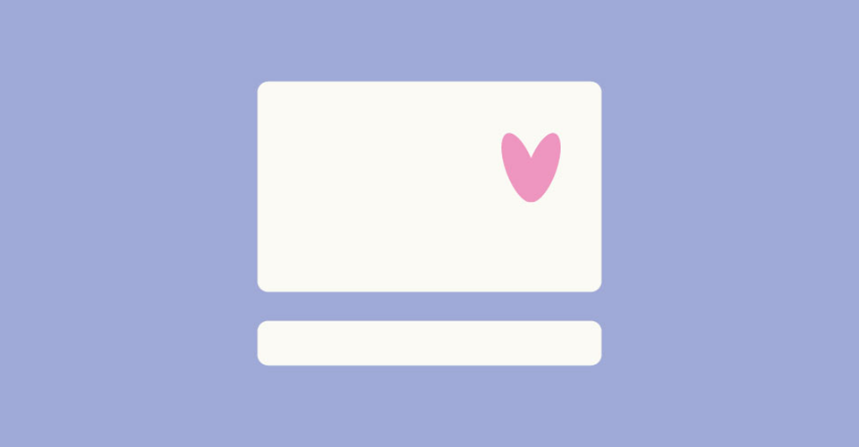 a white, minimalist representation of a computer screen and keyboard on a light purple background. In the upper righthand corner of the white block representing the computer screen is a small pink heart
