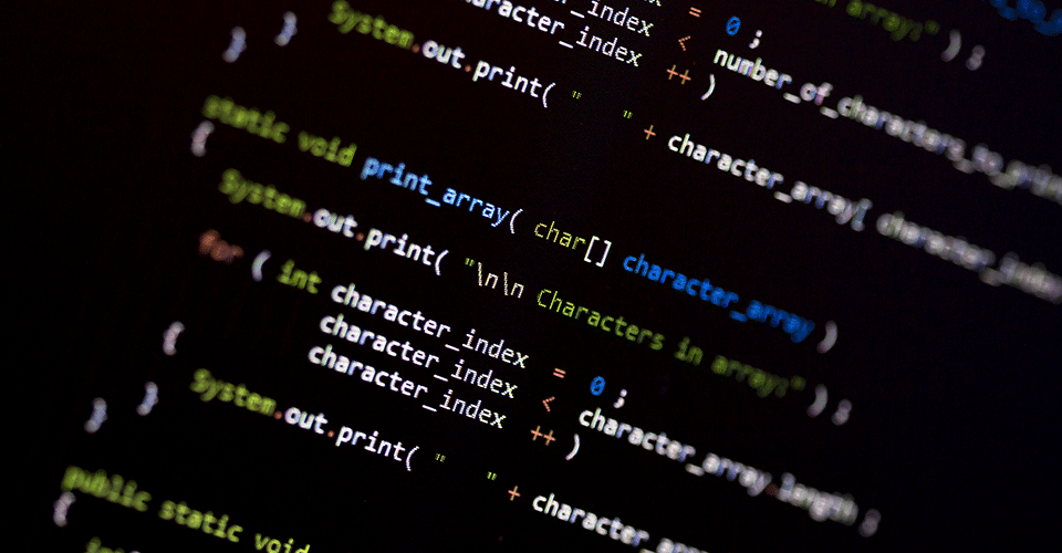 lines of code displayed on a screen