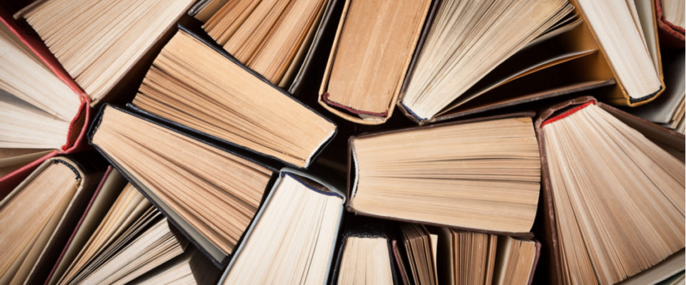 top view of books. Create a table of contents in WordPress