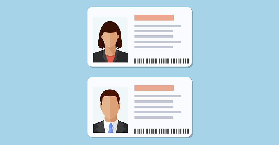 icons representing ID cards on a blue background. Id Verification Plugin Wordpress