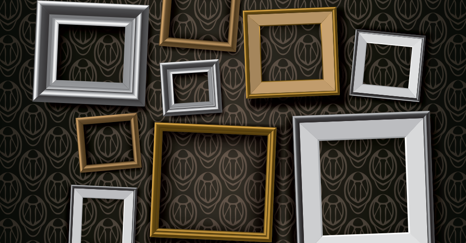 frames on a wall