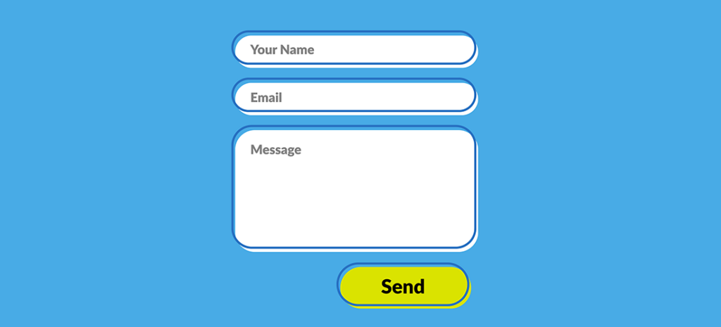 WordPress Form Plugins: Best Practices and Recommendations. a simple contact form on a blue background