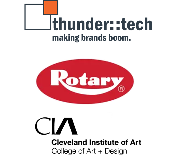 Thundertech, Rotary Solutions, and Cleveland Art Institute logos