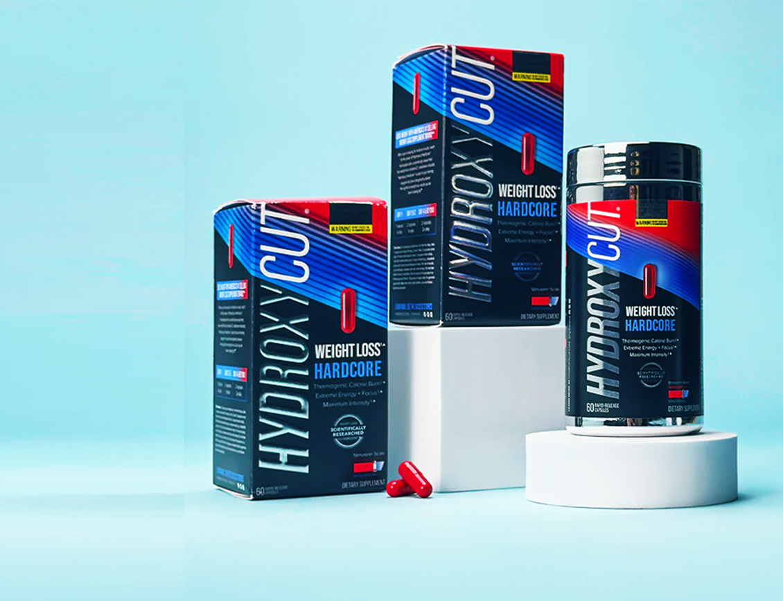 Hydroxycut packages on display