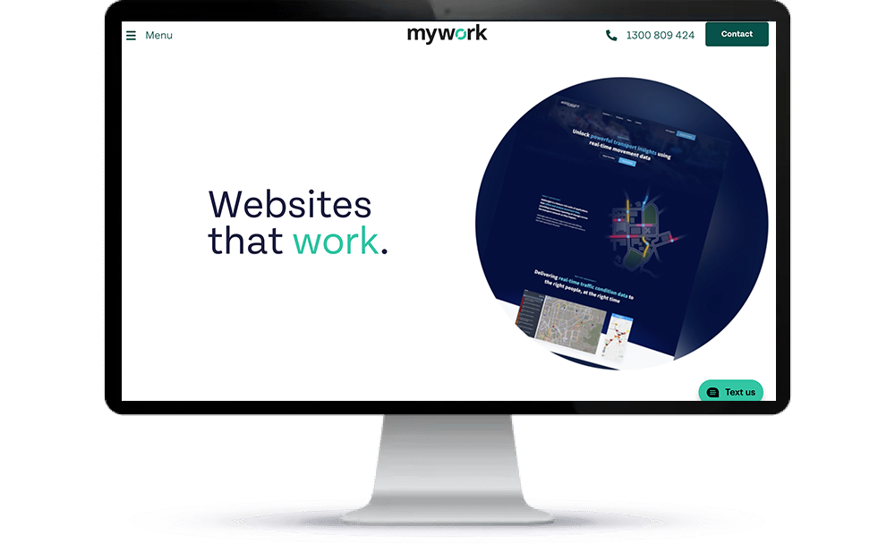 MyWork website on screen