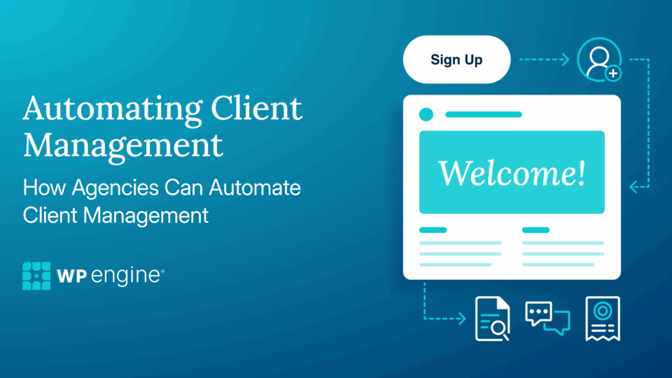 A featured image with the article title: Automating Client Management