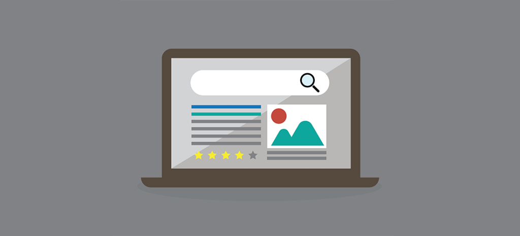 How to Breathe New Life into Your Google Search Results with Rich Snippets. Image depicts a cartoon icon of a computer displaying a rich snippet