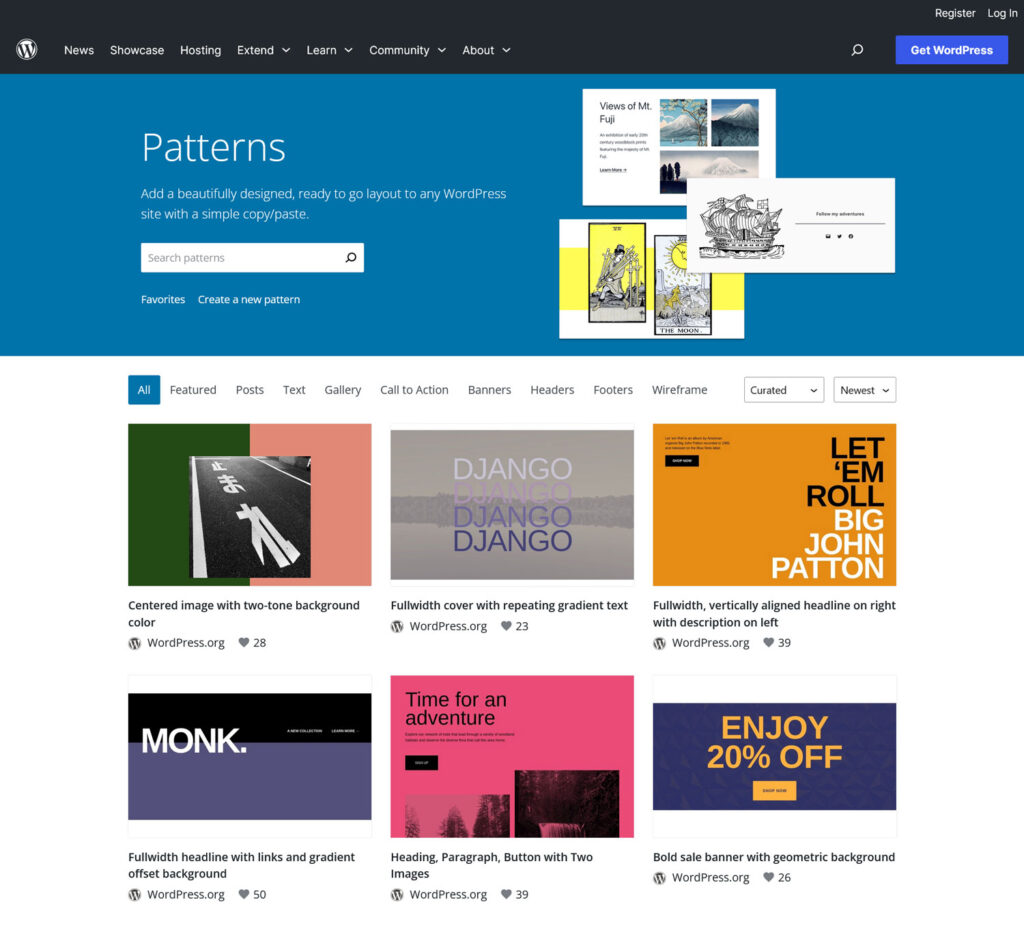 WordPress.org Patterns directory