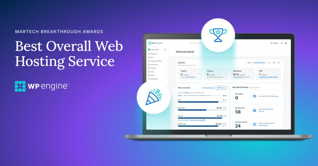 WP Engine Wins MarTech Breakthrough Award for Best Overall Web Hosting Service