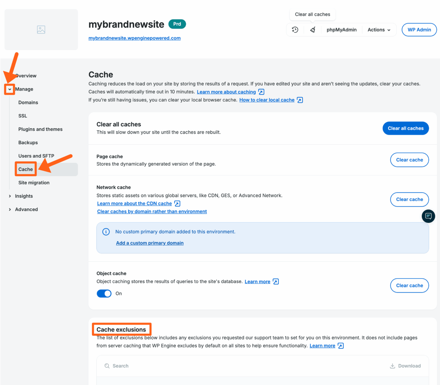 Server and Browser Cache - Support Center