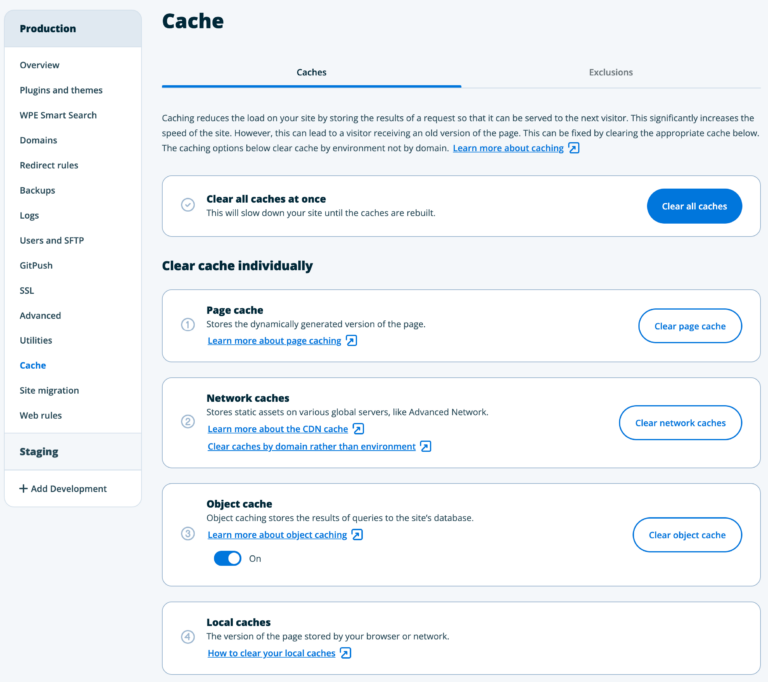 Server and Browser Cache - Support Center