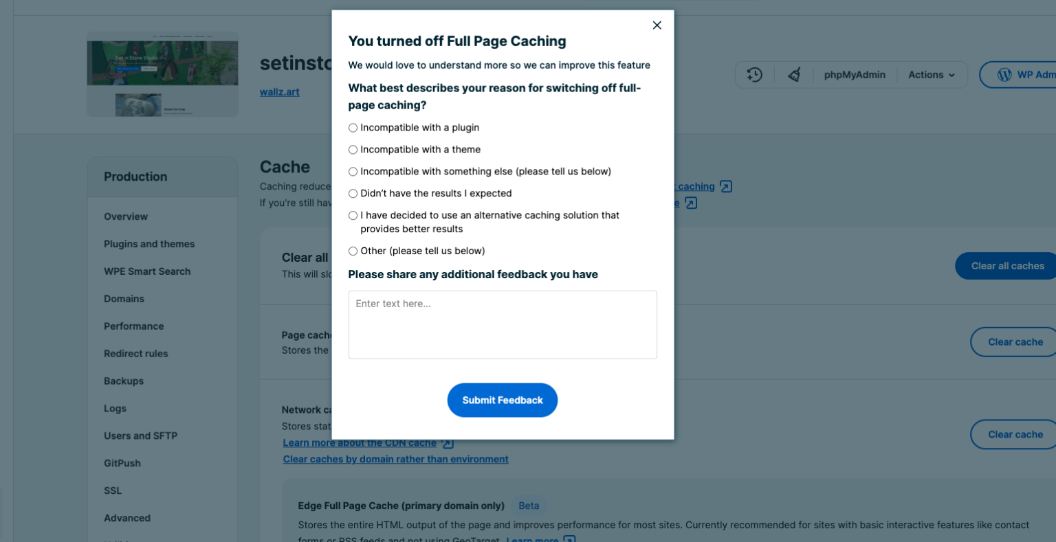 Server and Browser Cache - Support Center