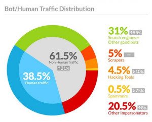pie chart of bots versus human traffic
