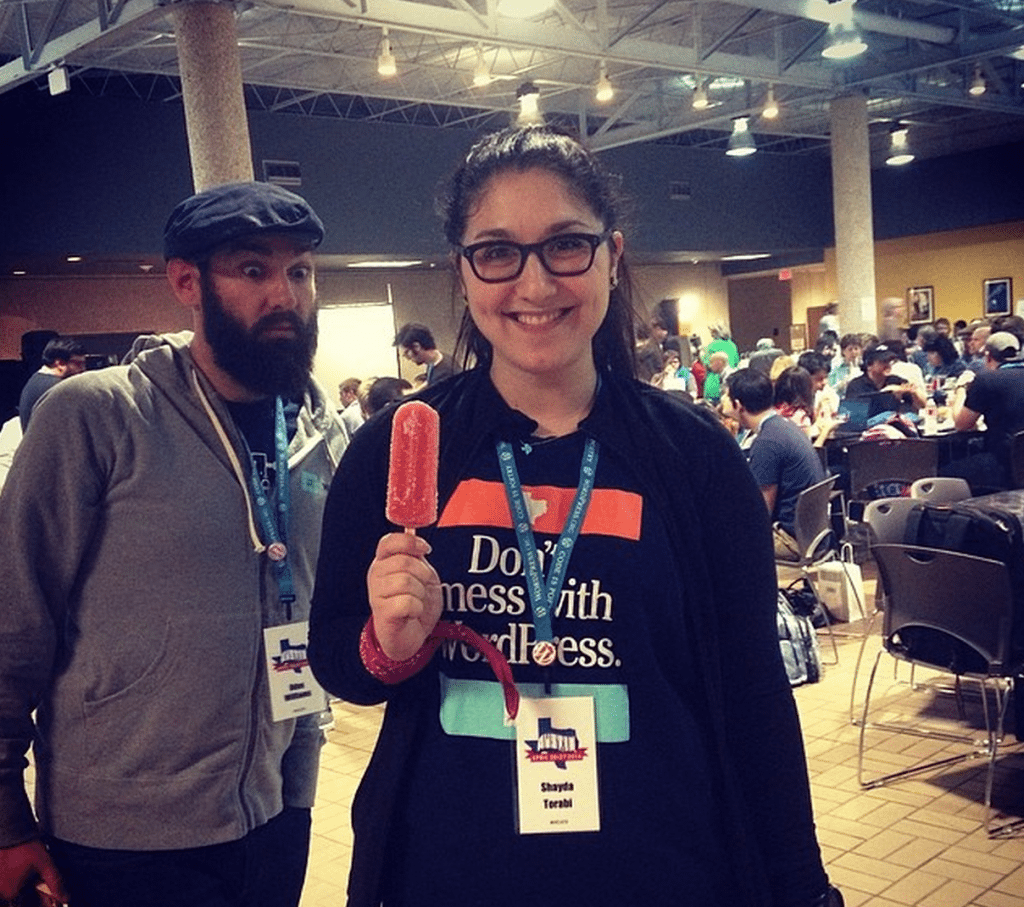 Me (Shayda Torabi) with WP Engine's New Community Manager Odas Williams