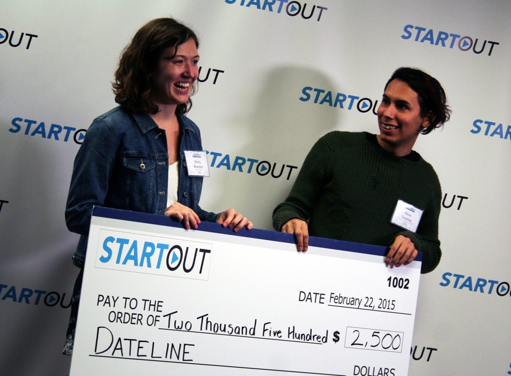 Team Dateline took first place at HackOut 2015 for their site that tracks relationship history.